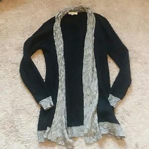 Pink rose black and grey sweater